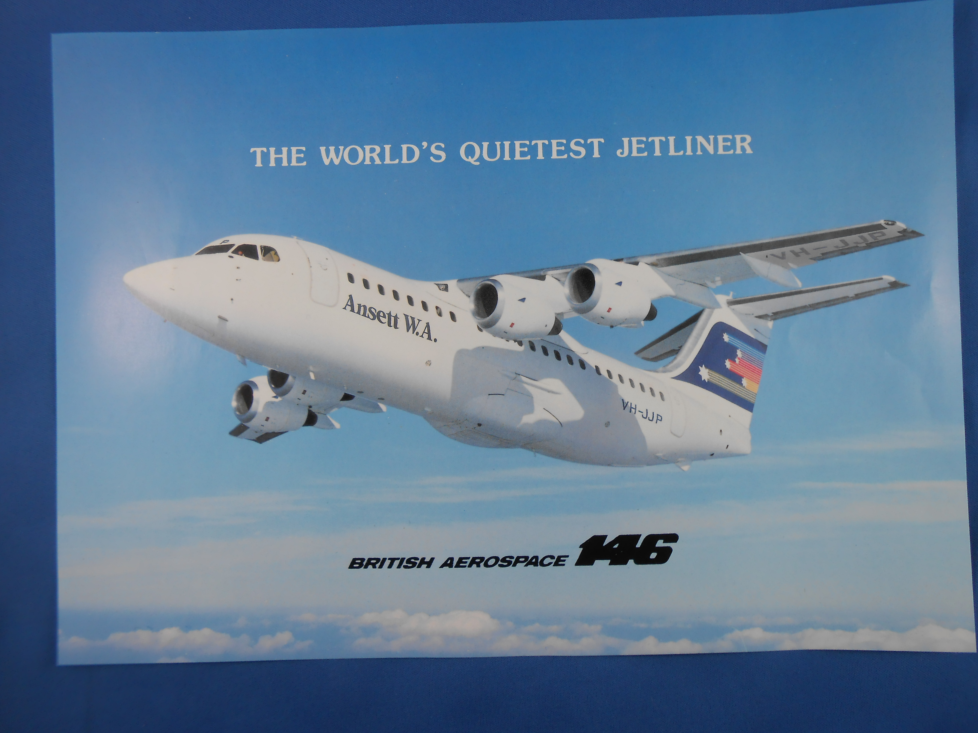 AIRCRAFT POSTER (Ansett W.A BAE146 VH-JJP)